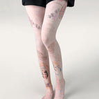 Light color 1824 girls and cats / Printed pantyhose free size