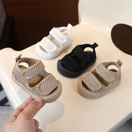 Summer 0-3 Years Old 2 Baby Sandals Soft Rubber Bottom Breathable Baby Shoes Mesh Hollow Baby Shoes