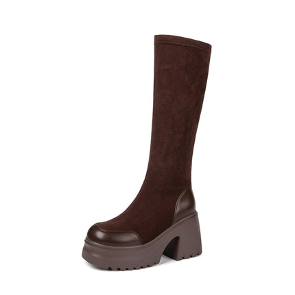 10cm High Elastic Boots for Women, 2026 Autumn New Thick-Soled Sock Boots, Long Boots, Versatile, Height-Enhancing, Slimming Boots