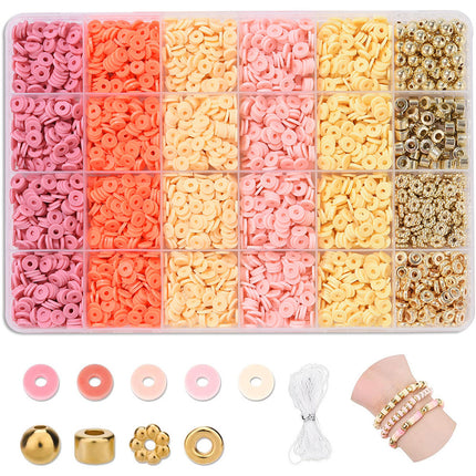 European and American Cross-border 24-grid Clay Bead Bracelet Making Kit 3mm23 Color Bead Bracelet Making DIY Jewelry Kit