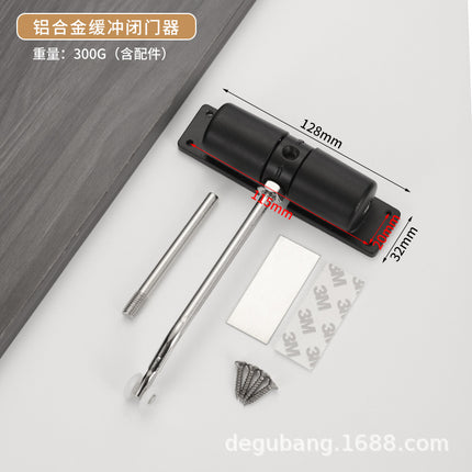 Light Simple Door Closer Household Stainless Steel Automatic Closer Hotel Room Door Cushion Automatic Door Closer