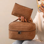 Brown cosmetic bag