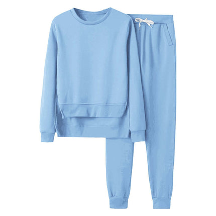 2023 Amazon cross-border new loose plus size top women's long sleeve hot figure sweater fleece-lined casual suit wholesale