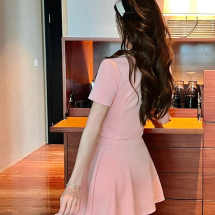 Pure sexy suit hot girl wind contrast color low cut dress spa foot bath technician work clothes a short skirt foreign trade