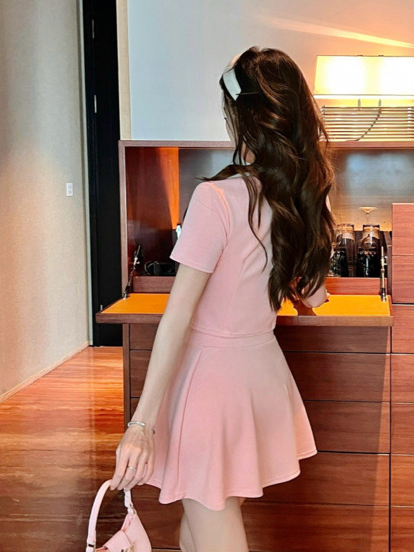 Pure sexy suit hot girl wind contrast color low cut dress spa foot bath technician work clothes a short skirt foreign trade