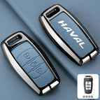 [haval a model 3-button lock] double-sided leather with lychee pattern blue