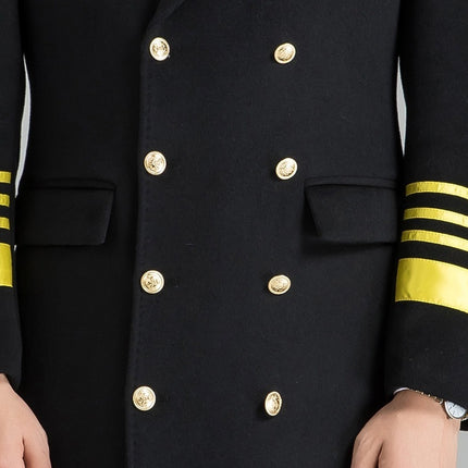 tweed coat clothing property uniform post image winter long security work clothes men's woolen coat wool concierge