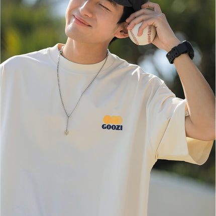 Factory direct supply 220g heavy back printed short sleeve T-shirt men's summer American cool feeling quick-drying half sleeve T-shirt