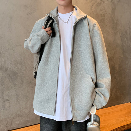 2026 New Style Jacket Men's Spring and Autumn Knitted Sweatshirt Stand Collar Men's Top Spring Loose Sports Long-Sleeved Men's Clothing
