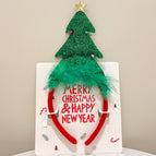 Fluffy christmas tree headband