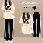 7916 apricot top + 233 sweatpants / XS