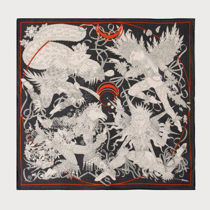 Silk Wool Paisley Floral Wool Scarf, Silk Scarf, Mulberry Silk Square Scarf, New Elegant Women's Necktie for Spring and Summer
