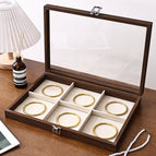 Walnut inner rice jewelry box [6 compartments]