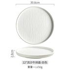 [quicksand] 12inch bull steak plate-matte white