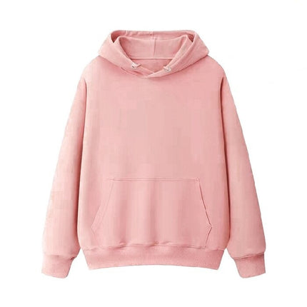 2026 New Solid Color Pullover 100% Pure Cotton 280g Terry Cloth Drop Shoulder Loose Fit Hooded Sweatshirt Couple Hoodie