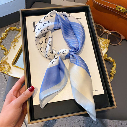 70cm Imitation Silk Square Scarf Fashion All-match Silk Scarf Professional Scarf Korean Style Neck Protection Scarf Decorative Small Square Scarf