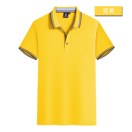 2025 Summer Zt2100 180g Cool Tencel Cotton Slim Fit Color Block Two-Tone Collar Polo Short Sleeve