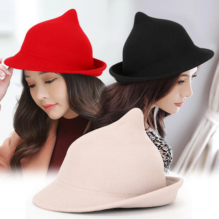 European and American Personalized Magic Hat Pointed Felt Hat Magic Hat Halloween Stage Performance Hat Rolled Edge Wool Witch Hat