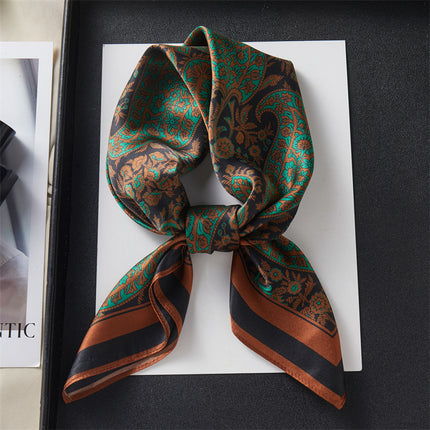 100% Mulberry Silk Silk Scarf 65x 65 Medium Square Scarf Women's Spring and Autumn Matching Shirt Neck Protection Scarf Decorative Thin