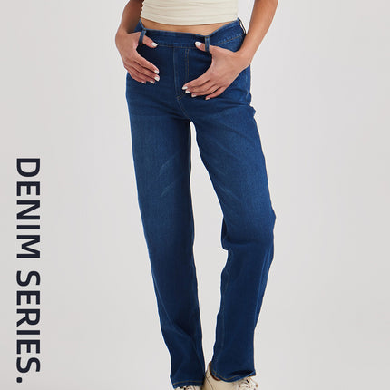 Cross-Border New High-Waisted Yoga Jeans for Women, Slimming Look, Hip-Raising, High-Elastic Tight-Fitting Cat Whiskers and Horse Fitness Casual Pants