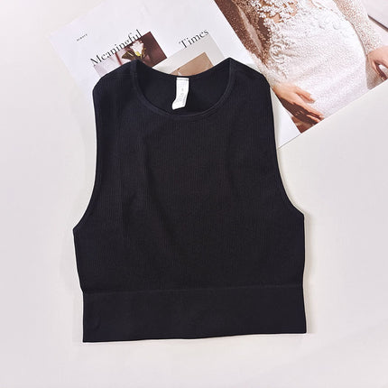 Sports I-shaped Short Vest Women's Rimless Quick-drying Running Fitness Top Sleeveless Yoga Clothes Breathable Overwear