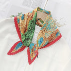 L024-132-01 red / 70cm wrinkled square towel