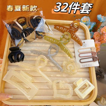 New 112-piece set Japanese-Korean style hairpin large grip clip simple hairpin hairband shark clip grip clip temperament suit