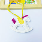 White rocking horse bag pendant