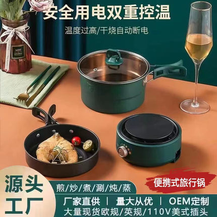 Portable Electric Cooking Pot Travel Detachable Pot Electric Frying Pan Dormitory Mini Pot Uk Standard Wholesale 110V Us Standard Electric Heating Pot
