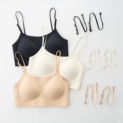 Liquid Foundation Skin Color Invisible Beauty Back Bra Women's One-Cup Thin Seamless Big Breasts Slimming Bra No Rims Vest