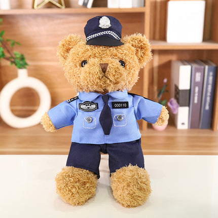 Police Bear Doll Traffic Police Bear Doll Uniform Fire Suit Teddy Bear Plush Toy Internet Red Bear Doll