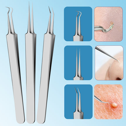 Stainless Steel Acne Clip Cell Clip Acne Needle Acne Squeeze Blackhead Whitehead Beauty Needle Multi-Piece Set Tool
