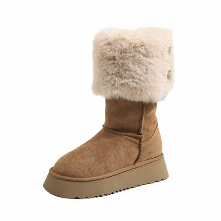 2025 New Style Foldable Two-Wear Design Snow Boots for Women, Non-Slip Plus Velvet Cotton Shoes, Over-The-Knee Boots