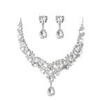 Silver necklace + earrings