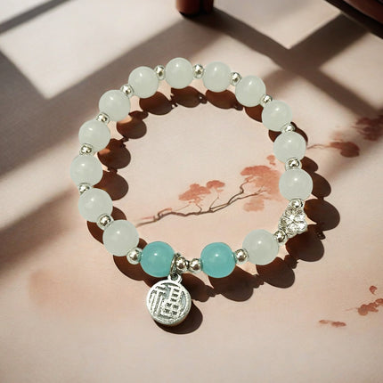 New Chinese-Style Ancient Beaded Elastic String Bracelet, Sweet Girl's Glass Bracelet, Night Market Stall, Cross-Border Live Broadcast Jewelry