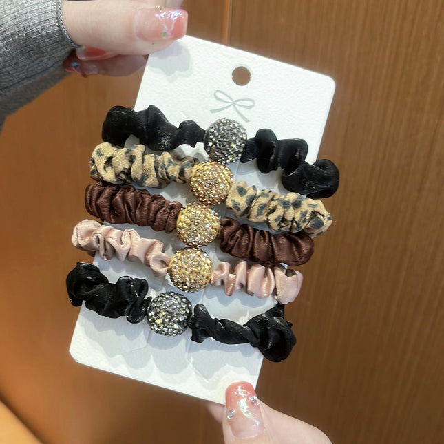Korean high-grade feeling headband 2023 New exquisite large intestine hair band rubber band women's horsetail ball headdress leather case