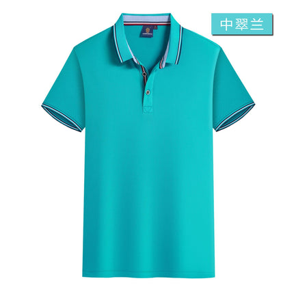 2025 Summer Zt2100 180g Cool Tencel Cotton Slim Fit Color Block Two-Tone Collar Polo Short Sleeve