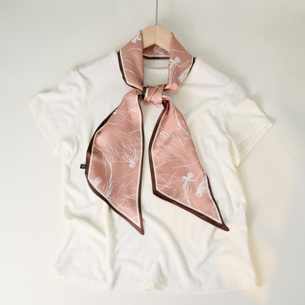 2025 European and American-style Beveled Silk Scarf Cross-border Silk Cashew Dot Long High-end Ribbon Scarf Women's Belt