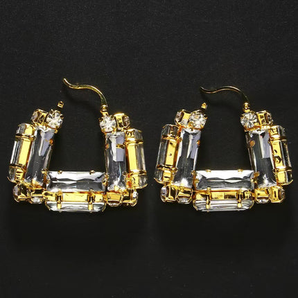 Cross-border European and American Earrings Niche Design Sense New Earrings Hong Kong Style Retro Ear Buckle Elegant Niche Exaggerated Earrings