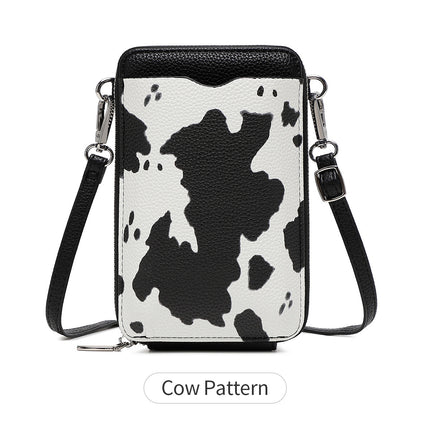2024 New Mini Litchi Pattern Mobile Phone Bag Wallet Fashionable Women's Multifunctional Crossbody Small Bag Simple Shoulder Bag