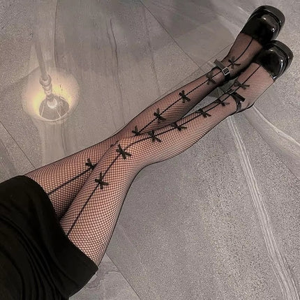 Cross-Border Rose Jacquard Pantyhose Spring and Summer Thin Japanese Style Sexy Baota J Lace Floral Embroider Fishnet Stockings for Women