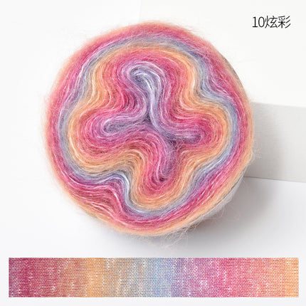Warm color fancy gradient mohair long segment dyed mohair fine thread crochet sweater silk young mohair wool ball