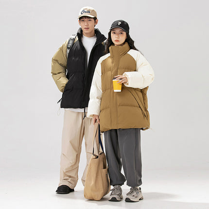 2024 Winter New Super Hot Ins Casual Men's Fashionable Vertical Collar Couples Super Good-looking Cotton-padded Coat Girl's Bread Suit