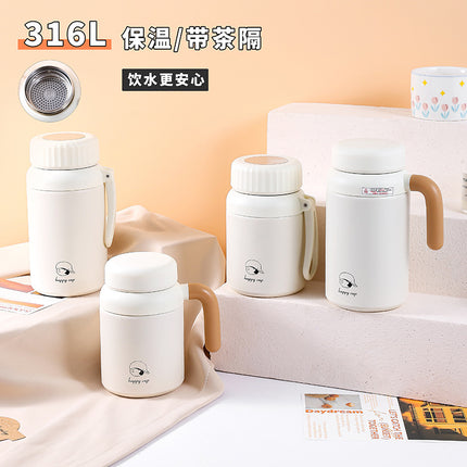 Cross-border Stainless Steel Large Capacity Outdoor Sports Water Cup 316 Tea Water Separation Thermos Cup High Color Value Student Water Cup