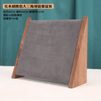 Walnut color large triangle necklace dark gray