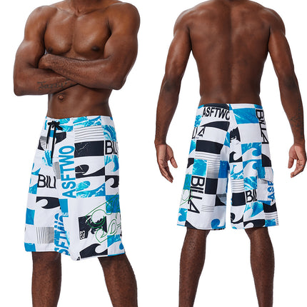 Men's Beach Shorts [Cross-Border Exclusive] 2025 Quick-Dry Casual Sports Surf Shorts Fitness Competition Shorts Men's Trendy