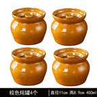 [brown 4-pack] clay pot stew pot