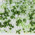 3-10mm flatback pearl resin rhinestones mixed assortment, 30g/pack / Semi-round pearl green and white series_04