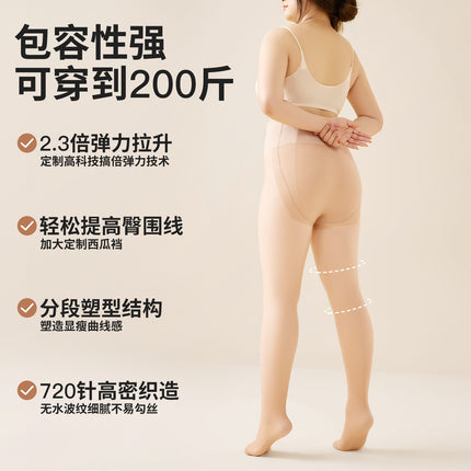 Women's Light Leg Artifact for Autumn and Winter fleece-lined Thickened plus size Double-Layer Button Removable Leggings Without Crotch Pantyhose