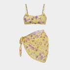 bright yellow gauze skirt / Free size